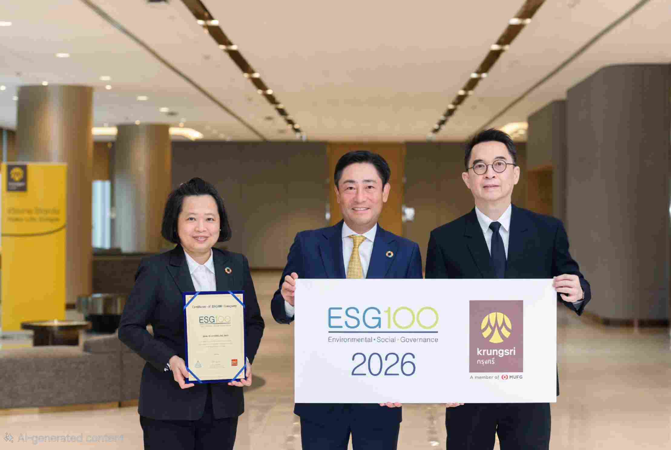 กรุงศรีคว้า ESG100 ต่อเนื่องเป็นปีที่ 11 สะท้อนความมุ่งมั่นในการดำเนินธุรกิจอย่างรับผิดชอบ